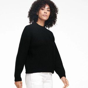 Naadam Textured Crewneck Ribbed Sweater - Black, Size M